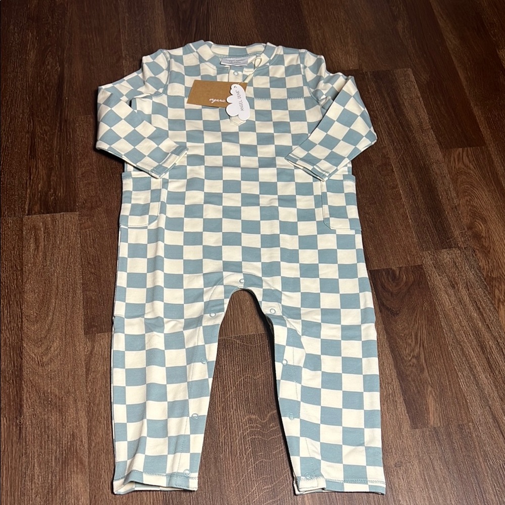 Angel Dear Checkered Uniromper - Picture 1 of 3